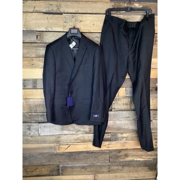 Cavalli Class Men’s Notch Lapel Suit Size 54 Black - Picture 1 of 5